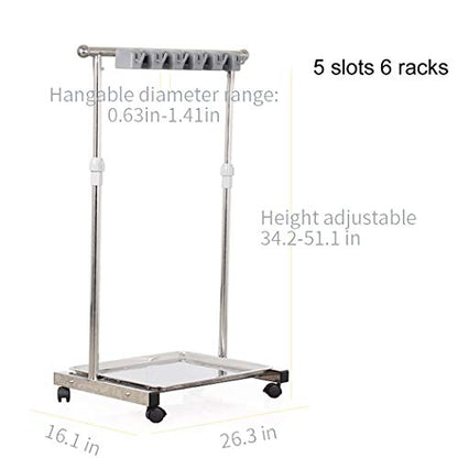 movable mop broom holder put wet mops floor standing cleaning tool rack stainless for schools, hospitals, factories, hotels, restaurant, etc. - size: 5slots
