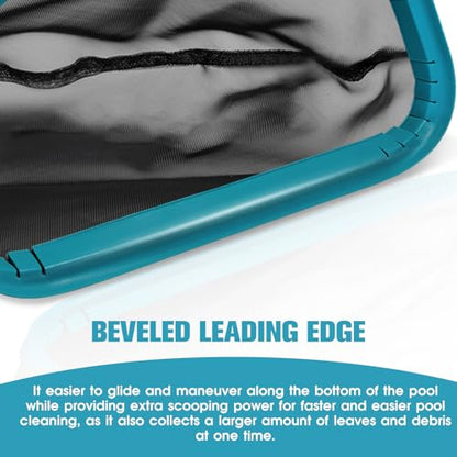 17.5" Aluminum Frame Pool Skimmer Rake Net, Deep Nylon Bag (No Pole) - size: Aluminum Frame Nylon Rake