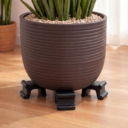 LemonRoad 12 Set Terra Cotta Cement Pot Feet for Outdoor Planters,Black - color: Black