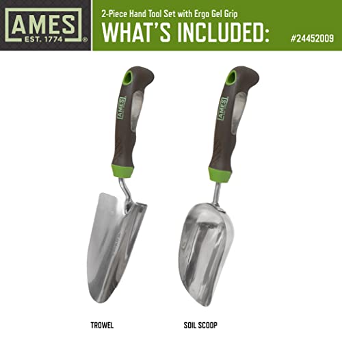 AMES 24452009 2-pc. Ergo Gel Grip Garden Tool Set with Hand Trowel & Soil Scoop - style: Trowel & Soil Scoop