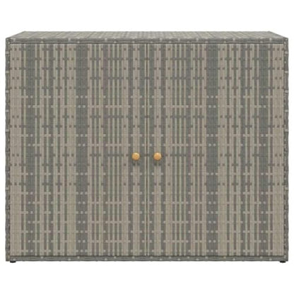 vidaXL Garden Storage Cabinet Gray 39.4"x21.9"x31.5" Poly Rattan - color: Gray