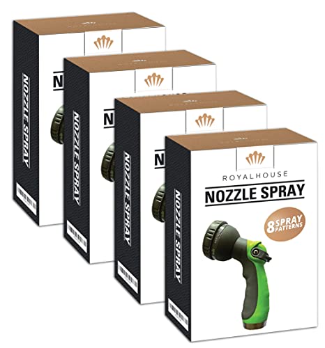 Garden Hose Nozzle, 8 Spray Patterns High Pressure Water Sprayer, 4 Pack - size: Pack Of 4
