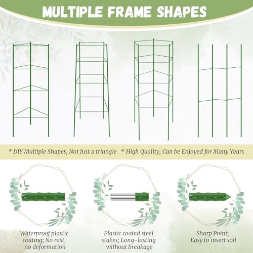 Legigo 4 Pack Tomato Cage for Garden, Up to 48Inch Sturdy Tomato Trellis - color: Green 4 Pack, size: 48 Inches