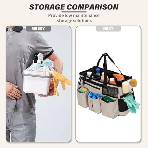IBVIVIC Wearable Cleaning Caddy Bag for Cleaning Supplies, White - color: White