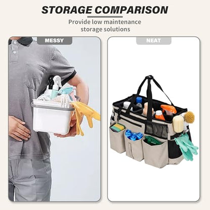 IBVIVIC Wearable Cleaning Caddy Bag for Cleaning Supplies, White - color: White