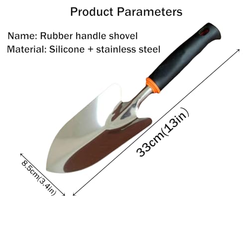 Garden Trowel Stainless Soft Grip, Heavy Pointed Shovel for Plant Dig Wee - color: black