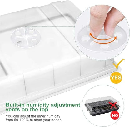 MIXC 10Pack Seed Starter Tray, 400Cell Mini Propagator Greenhouse Grow Kit - color: Black, size: 40-Cell 10-Pack