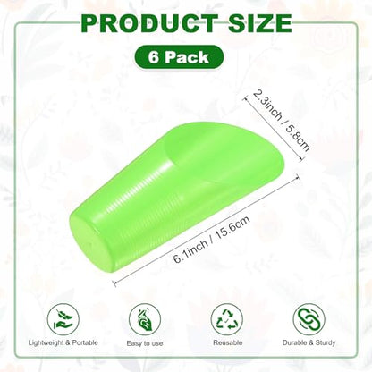 M METERXITY 6-Pack Bonsai Soil Scoops, Plastic Garden Soil Scoops Bucket Shovel Potting Scoopers for Transplanting/Flower Planting/Plant Succulent, Colorful Small Gardening Tools [Green] - color: Green