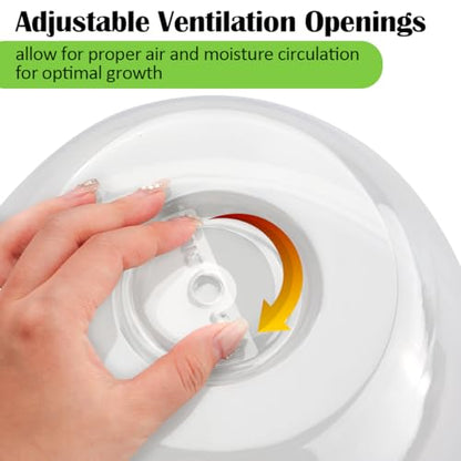 10" D × 6.7" H Plant Protectors from Animals, Garden Cloches for Seedlings Nursery Pots, Durable Humidity Domes with Ventilation Holes, Clear Plant Covers, Mini Greenhouse for Plants 5-Pack - size: 10" D × 6.7" H 5P