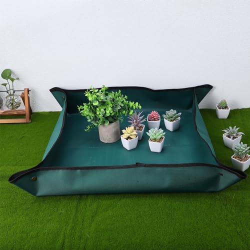 LIOOBO Repotting Mat for Indoor Plants 29.52 X 29.52 X 0.39 in Foldable Plant Mat with Non-Slip Bottom Potting Soil Pad for Transplanting Pruning Watering Gardening Work