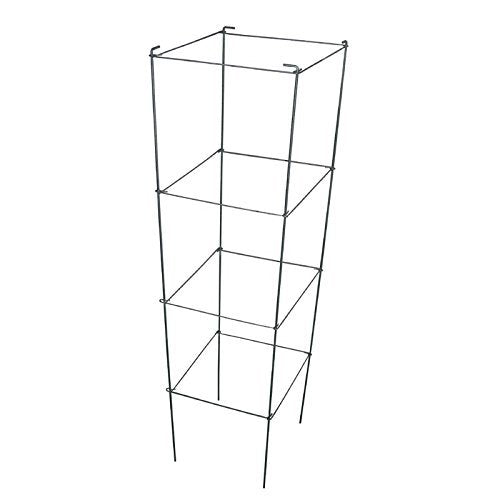 46" Height 12" Width 2PCS Galvanized Square Folding Tomato Cage,Plant Support Stake Tower - size: 12*46inch Sq-Galvanized-2Pack