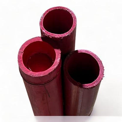 Pack of 3 Bamboo Sticks - 6 Feet Long Natural Thick Bamboo Poles - 1.5 in Diameter - Garden Stakes (Red) - color: Red
