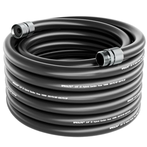 SPECILITE Garden Hose 50 ft x 5/8 in, Custom-Length Flexible Water Pipe - size: 50FT