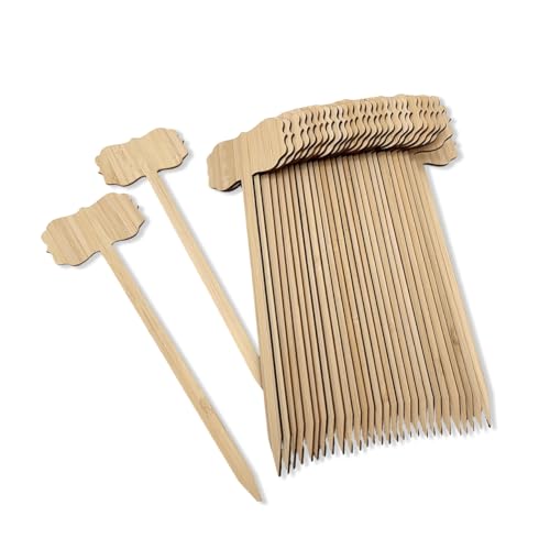 30 Pcs 7.87 Inch Bamboo Plant Labels, Extended Lace Handwritten Markers, Garden Classification Tags for Fruits, Vegetables, Flowers and Herbs, Indoor Outdoor Plant Signs, 7.87×2.36×0.08 in