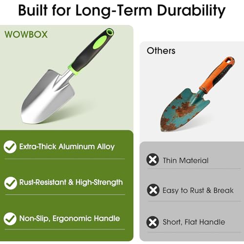WOWBOX Garden Tools Set, 10 PCS Heavy Duty Gardening Hand Tools Kit, Green - style: Black Green
