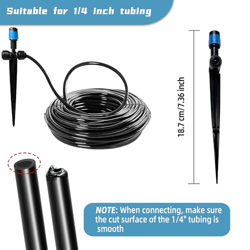 40PCS Push-to-Connect Drip Irrigation Emitters for 1/4 inch Irrigation Tubing, Two-Way Connection Adjustable Vortex Drip Emitters with Stake, Irrigation Dripper Sprinklers for Drip Irrigation System - size: 40PCS Two-Way Drip Irrigation Vortex Emitters