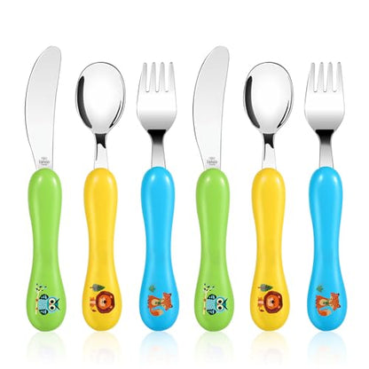 Lehoo Castle Toddler Utensils, 6-Pieces Kids Silverware Set (Lion) - color: Green