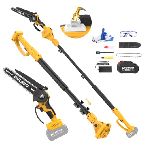 2-in-1 8 Inch Brushless Electric Pole Saws for Tree Trimming - color: Yellow05