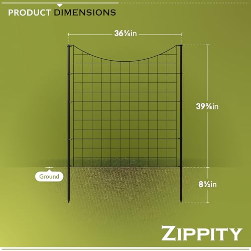 Zippity 39in H Black Metal Fence, DIY Fence Kit - color: 39" Tall (5 Panels)