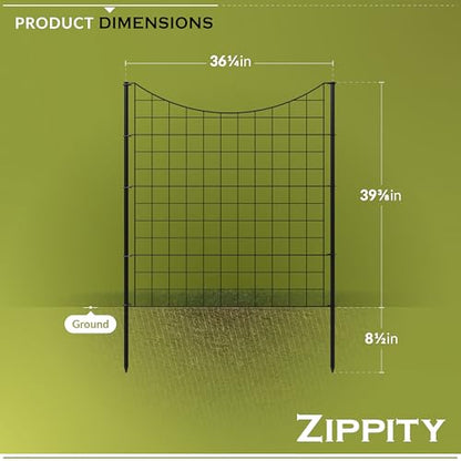 Zippity 39in H Black Metal Fence, DIY Fence Kit - color: 39" Tall (5 Panels)