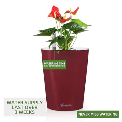 Dexceder 6x7 Self Watering Planter (Wine Red) - color: Wine Red