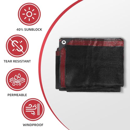 40% Shade Cloth for Garden, 10x20FT Black Heavy Duty Net - color: Heavy Duty, size: 10FT x 20FT