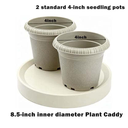 10" Plant Caddy with Hidden Wheels,2-Pack Gray+Light Gray - color: 10 Inch