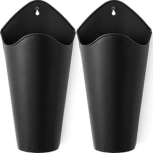 Mkono Metal Wall Planter, Hanging Vase for Flowers Plants, Set of 2, Black - color: Black