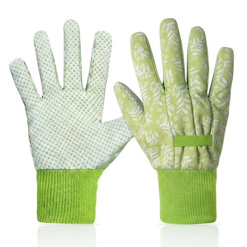 Women's Gardening Gloves Weeding and Thorn Resistant Work Gloves for Digging Planting Pruning Raking-Grown - color: Green-2