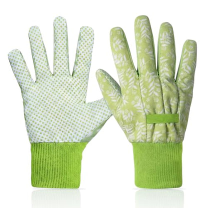 Women's Gardening Gloves Weeding and Thorn Resistant Work Gloves for Digging Planting Pruning Raking-Grown - color: Green-2