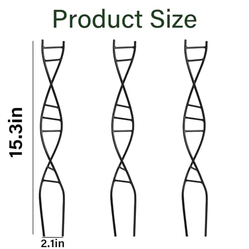Yohsnor 3Pcs Indoor Plant Trellis Set - Metal DNA Design for Potted Plants - color: Black