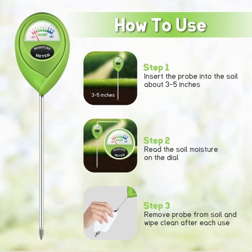 iPower 6-Pack Soil Moisture Meter for Plant Water Test Hygrometer Monitor for Garden, Lawn, Farm, Indoor and Outdoor Use, Tester, Green - size: Rod, style: 6 Pack