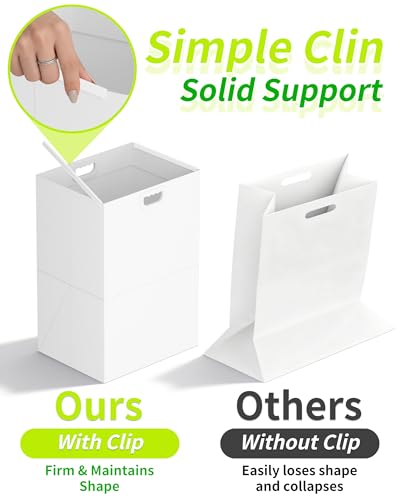 Kaiferty 13 Gallon Disposable Trash Cans for Parties, 2 Pack Extra Large Collapsible Pop Up Trash Can with Handles, Portable Cardboard Garbage Can & Recycling Bin for Party Kitchen Camping, White - size: 2 Pack - 13 Gallon
