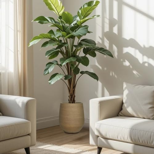 11.8" H Wood-look Plastic Tapered Planters with Drainage Holes and Plug - color: Wood-like, size: 11.81"