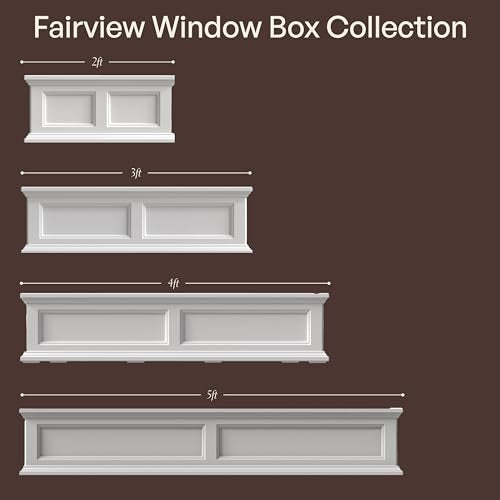 Mayne Fairview 24in Self-Watering Retangular Window Box Planter, White - color: White, size: 24in