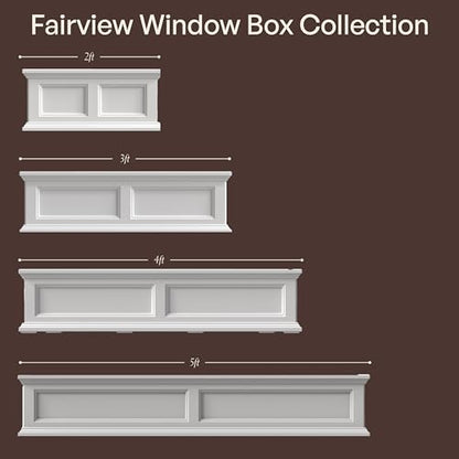 Mayne Fairview 24in Self-Watering Retangular Window Box Planter, White - color: White, size: 24in