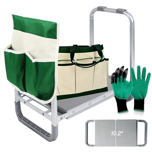 Multifunctional Garden Kneeler and seat Heavy Duty,Foldable Garden Bench for Kneeling and Sitting with Soft EVA Kneeling Pad and Large Tool Bag for Gardening Lovers - size: Style D