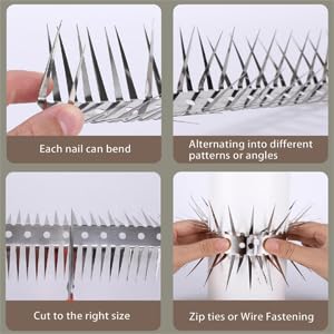 Anti-Climb Spikes for Raccoon & Bird Protection - Heavy-Duty Stainless Steel Barrier Nails for Fence, Roof, Trees | Outdoor Animal Climb Prevention (1PCS) - color: 1PCS