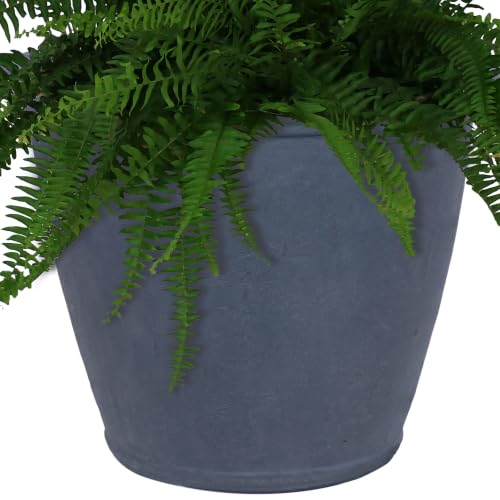Sunnydaze Anjelica 24'' Large Plastic Planter Pot for Plants, Slate - color: Slate, size: 24 in