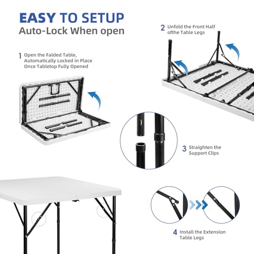 34" Foldable Square Table