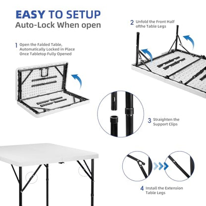 34" Foldable Square Table