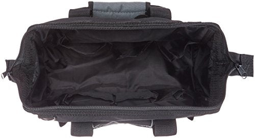 Amazon Basics Durable Wear-Resistant Tool Storage Bag with Adjustable Shoulder Strap, Portable Tool Organizer, 16 Pockets, 12 in, Black & Gray - size: Small Standard Bag