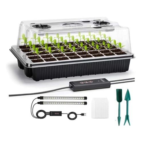 GROZY Seed Starter Tray with Grow Light 40-Cell Seedling Timer Setting