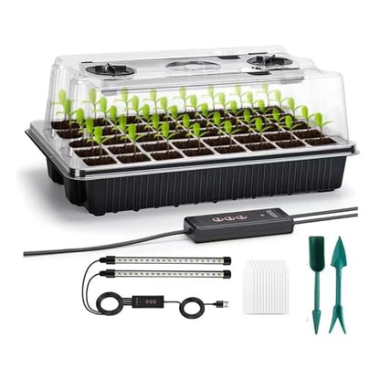 GROZY Seed Starter Tray with Grow Light 40-Cell Seedling Timer Setting