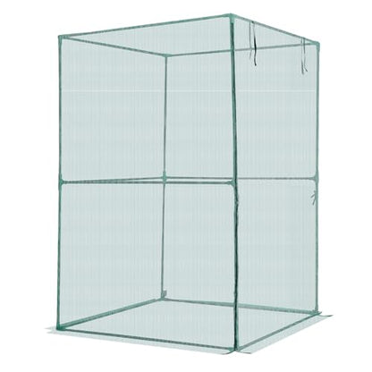 VEVOR Crop Cage, 3.9 x 3.9 x 5.9 ft Plant Protection Tent with Zippered Door, Wind-Resistant Tall Crop Cage, Easy to Install, Outdoor Raised Bed Cover, Tomato Plant Netting for Garden Patio Lawn - style: 3.9 x 3.9 x 5.9Ft-Square