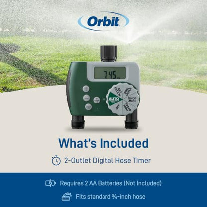 Orbit Programmable Digital Hose Watering Timer, 2 Outlet - 58910 - size: 2 Outlet