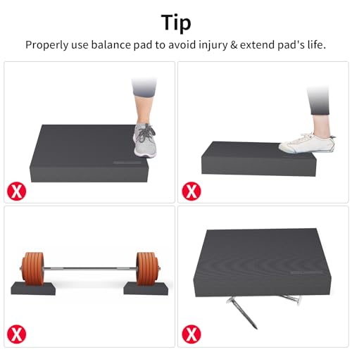 Balance Pad 15.8 * 13.2 * 2 inch,Large Balance Pad for Physical Therapy,Foam Balance Board for Rehabilitation Stability Workout Knee and Ankle Exercise Strength Training - color: Black-L(15.8*13.2*2")