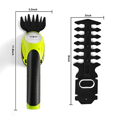 Leisch Life Cordless Grass Shear & Shrubbery Trimmer - 7.2V 2 in 1 Handheld Hedge Trimmer Electric Grass Trimmer Hedge Shears w/Pruning Scissor Rechargeable Lithium-Ion Battery and Charger Included