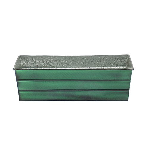 Achla Designs Galvanized Window Flower Box Planter-Green-Medium (24" L x 9.5" W x 7.5" H) - color: Green, size: Medium