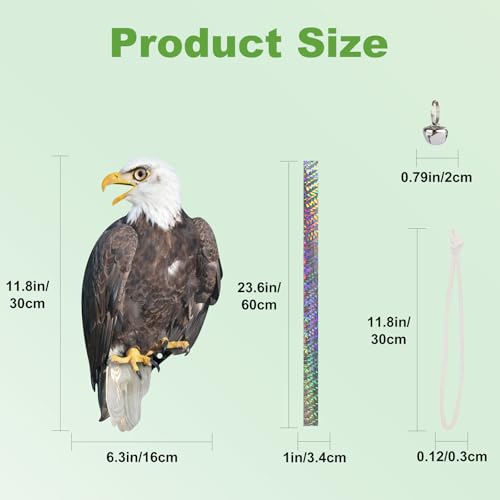 4PCS Flat Plastic Hawk to Scare Pigeon Away from Balcony - color: Black Hawk 4pcs